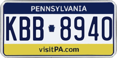 PA license plate KBB8940