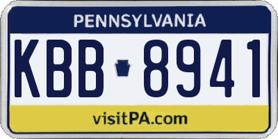 PA license plate KBB8941