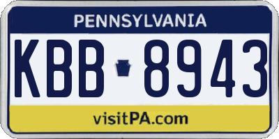 PA license plate KBB8943