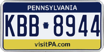 PA license plate KBB8944