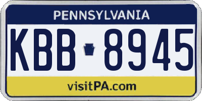 PA license plate KBB8945