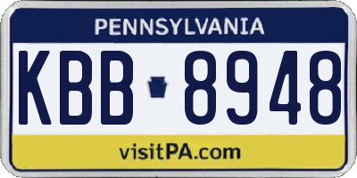 PA license plate KBB8948