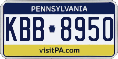 PA license plate KBB8950