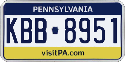 PA license plate KBB8951