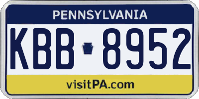 PA license plate KBB8952