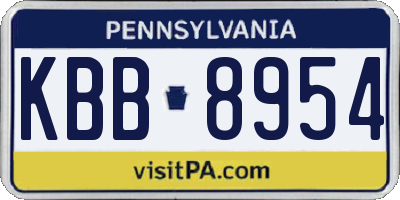 PA license plate KBB8954
