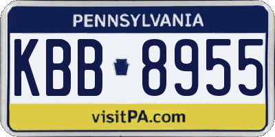 PA license plate KBB8955