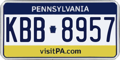 PA license plate KBB8957