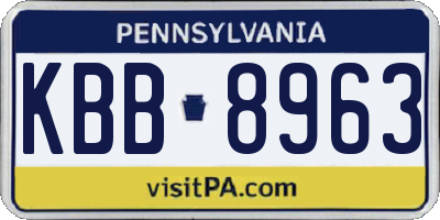 PA license plate KBB8963