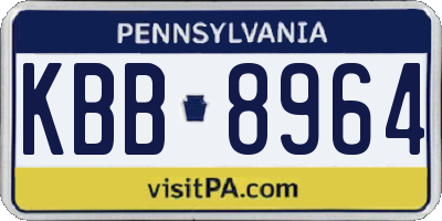 PA license plate KBB8964