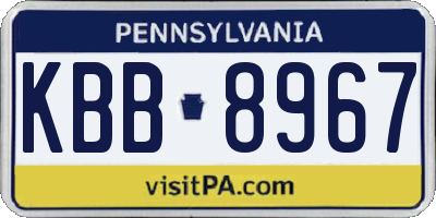 PA license plate KBB8967