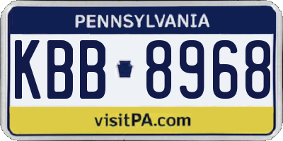 PA license plate KBB8968