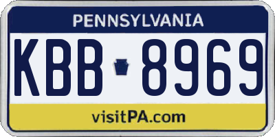 PA license plate KBB8969