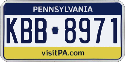PA license plate KBB8971
