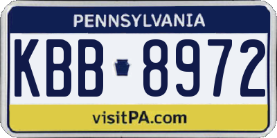 PA license plate KBB8972