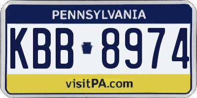 PA license plate KBB8974