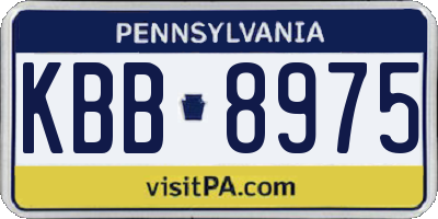 PA license plate KBB8975
