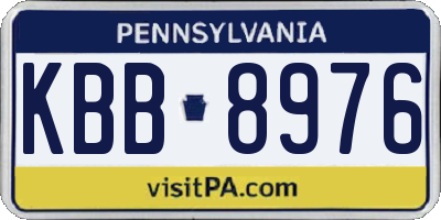 PA license plate KBB8976