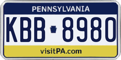PA license plate KBB8980