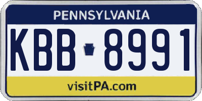 PA license plate KBB8991