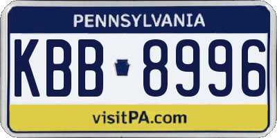 PA license plate KBB8996