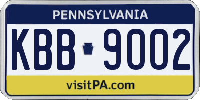 PA license plate KBB9002
