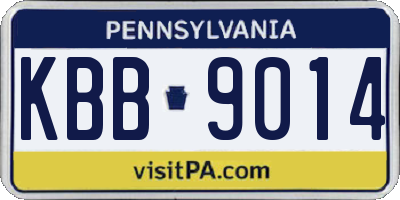 PA license plate KBB9014