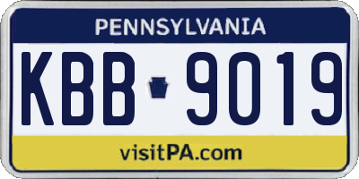 PA license plate KBB9019