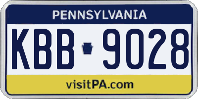 PA license plate KBB9028