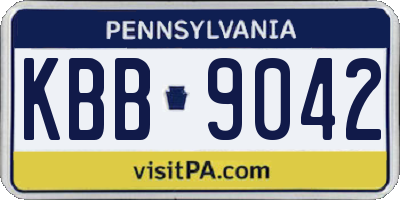 PA license plate KBB9042