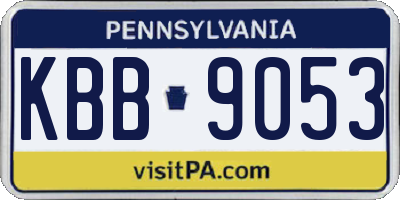 PA license plate KBB9053