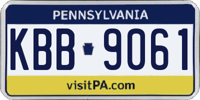 PA license plate KBB9061