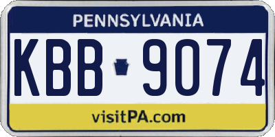 PA license plate KBB9074