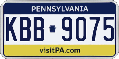 PA license plate KBB9075