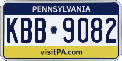 PA license plate KBB9082