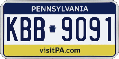 PA license plate KBB9091