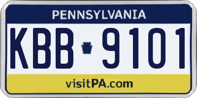 PA license plate KBB9101