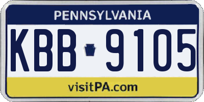 PA license plate KBB9105