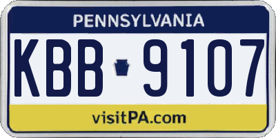 PA license plate KBB9107