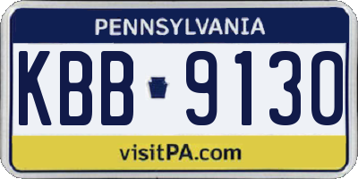 PA license plate KBB9130