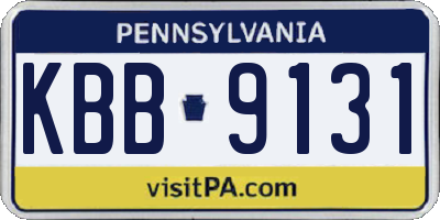 PA license plate KBB9131
