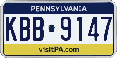 PA license plate KBB9147
