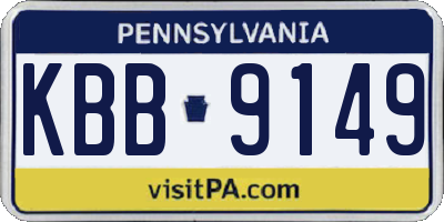 PA license plate KBB9149
