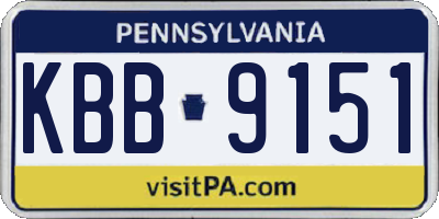 PA license plate KBB9151