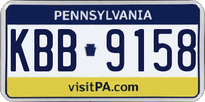 PA license plate KBB9158