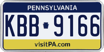 PA license plate KBB9166
