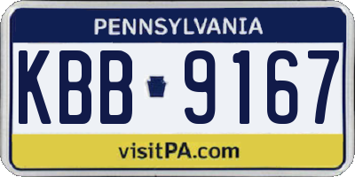 PA license plate KBB9167