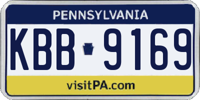 PA license plate KBB9169