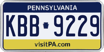 PA license plate KBB9229