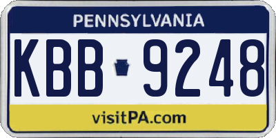PA license plate KBB9248